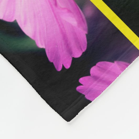 Roze Kosmos Bloemspiegelpatroon Fleece Deken (Hoek)