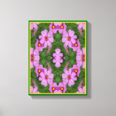 Roze Kosmos Daisy Flowers Abstracte Natuur Canvas Afdruk (Voorkant)