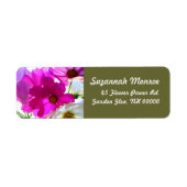 Roze Kosmos Floral Adresetiketten Etiket (Voorkant)