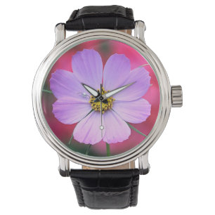 Roze kosmos Flower Watch Horloge
