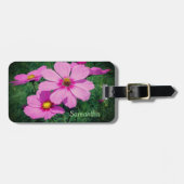Roze kosmos Flowers, gepersonaliseerd Bagagelabel (Voorkant horizontaal)