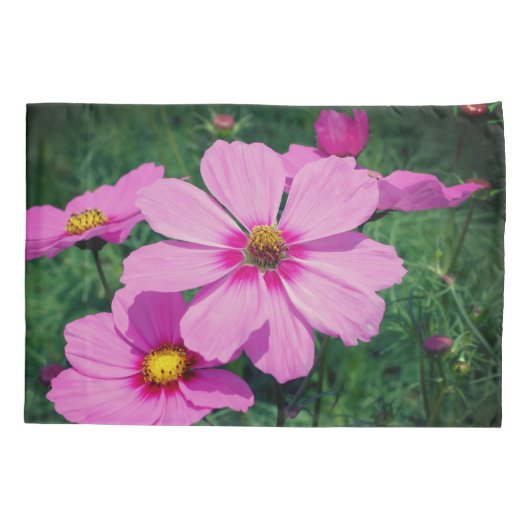 Roze kosmos Flowers Kussensloop (Achterkant)