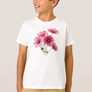 Roze kosmos Flowers T-shirt