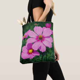 Roze kosmos Flowers Tote Bag