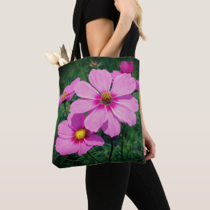 Roze kosmos Flowers Tote Bag