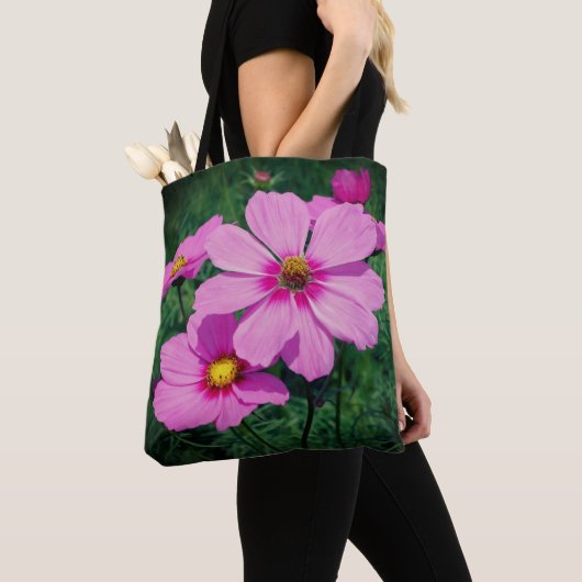Roze kosmos Flowers Tote Bag (Dichtbij)