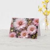 Roze Kosmos Verjaardag Kaart (Gele Bloem)