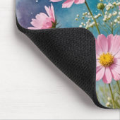 Roze Kosmos Waterverf Muismat (Hoek)