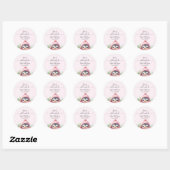 Roze Koude Buiten Pinguïn Winter Baby shower Ronde Sticker (Vel)
