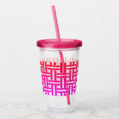 Roze koude Drinken met riem Acryl Drinkbeker (Links)