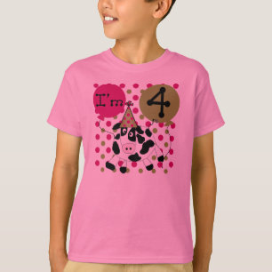 Roze Kow 4e verjaardag T-shirt