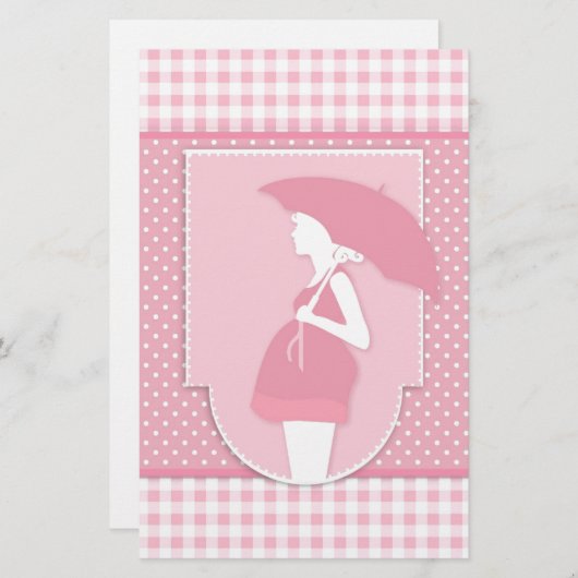 roze kraammoeder briefpapier (Voorkant / Achterkant)