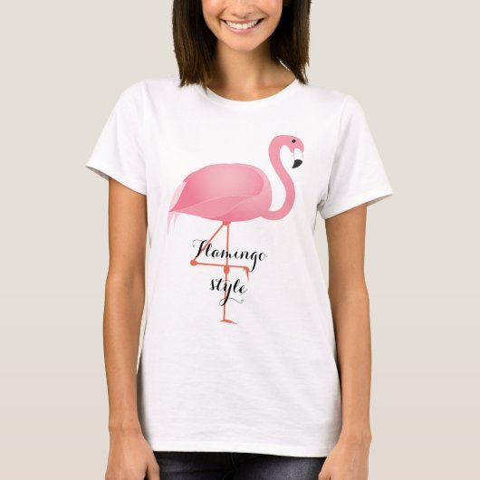 Roze kraamshirt met flamingo stijl t-shirt (Voorkant)