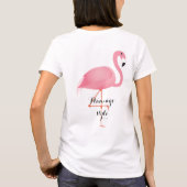 Roze kraamshirt met flamingo stijl t-shirt (Achterkant)