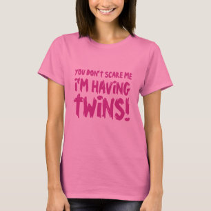Roze kraamshirt voor vrouwen die een tweeling verw t-shirt
