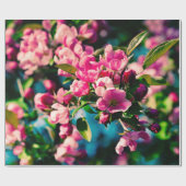 Roze krab Apple Flowers Cadeaupapier (Vlak)