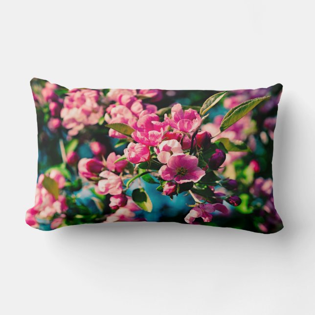 Roze krab Apple Flowers Kussen (Voorkant)