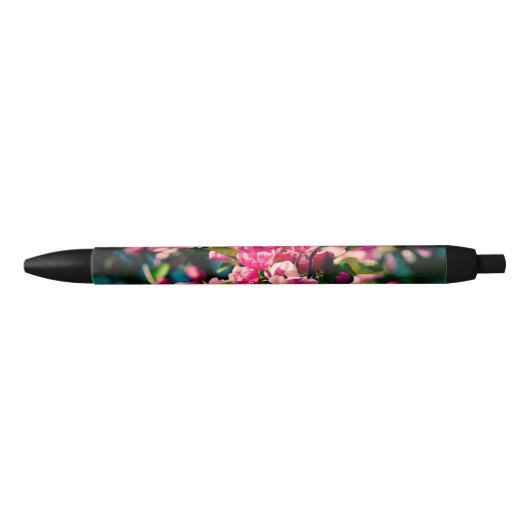 Roze krab Apple Flowers Zwarte Inkt Pen (Voorkant)