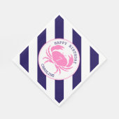 Roze Krab Nautische Verjaardagsfeest Servet (Hoek)