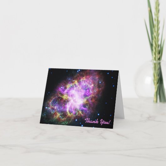 Roze krab Nebula Space Afbeelding Hartelijk dank Bedankkaart (Voorkant)
