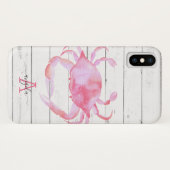 Roze krab strand hout ontwerp Case-Mate iPhone case (Achterkant (horizontaal))