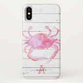 Roze krab strand hout ontwerp Case-Mate iPhone case (Achterkant)