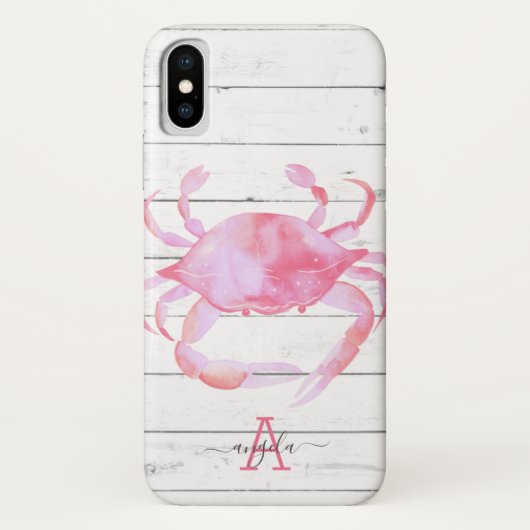 Roze krab strand hout ontwerp Case-Mate iPhone case (Achterkant)