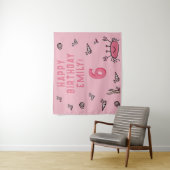 Roze Krab Zee Dieren Shell Meisje Foto Verjaardag Wandkleed (In situ)