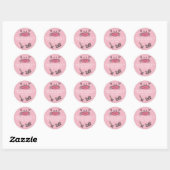 Roze krab Zee Dierenmeisje Birthday Favor Sticker (Vel)