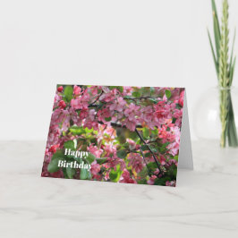 Roze Krabappel Bloemen Foto Verjaardag Kaart