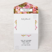 Roze krabappels bloesems Alle in één bruiloft All In One Uitnodiging (Buitenkant)