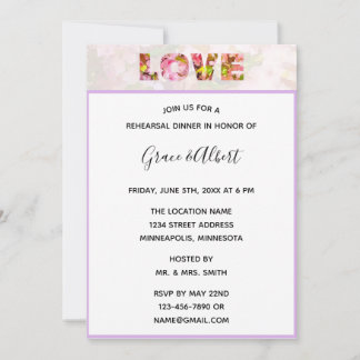 Roze krabappels bloesems LOVE repetitie Dinner Kaart