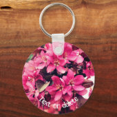  roze krabapple bloesems gepersonaliseerd sleutelhanger (Voorkant)