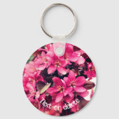  roze krabapple bloesems gepersonaliseerd sleutelhanger (Achterkant)