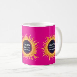Roze Krachtige Waterverf Totale Zonsverduistering Koffiemok