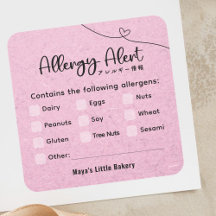 Roze Kraft Allergie Alert Waarschuwing
