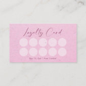 Roze Kraft Elegante Script Bakkerij Loyalty Visitekaartje (Achterkant)