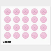 Roze Kraft Elegante Script Bakkerij Productnaam Ronde Sticker (Vel)