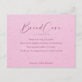 Roze Kraft Elegante Script Brood Verzorgingsinstru Bedankkaart (Voorkant)