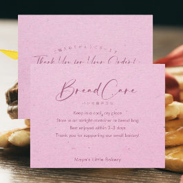 Roze Kraft Elegante Script Brood Verzorgingsinstru Bedankkaart