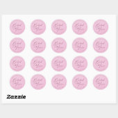 Roze Kraft Elegante Script Gebakken met Liefde Ronde Sticker (Vel)