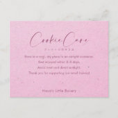 Roze Kraft Elegante Script Koek Verzorgingsinstruc Bedankkaart (Voorkant)