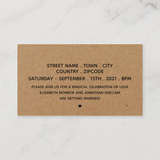 Roze kraft Engagement Party Ticket Invite Informatiekaartje (Achterkant)