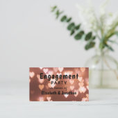Roze kraft Engagement Party Ticket Invite Informatiekaartje (Staand voorkant)
