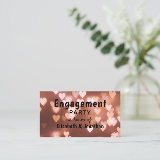 Roze kraft Engagement Party Ticket Invite Informatiekaartje (Staand voorkant)