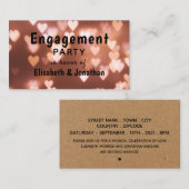 Roze kraft Engagement Party Ticket Invite Informatiekaartje (Voorkant / Achterkant)