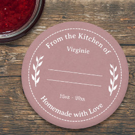 Roze Kraft & Rustic Made with Love Label Sticker