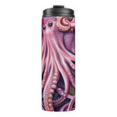 Roze Kraken Octopus Tentacles Thermosbeker (Voorkant)