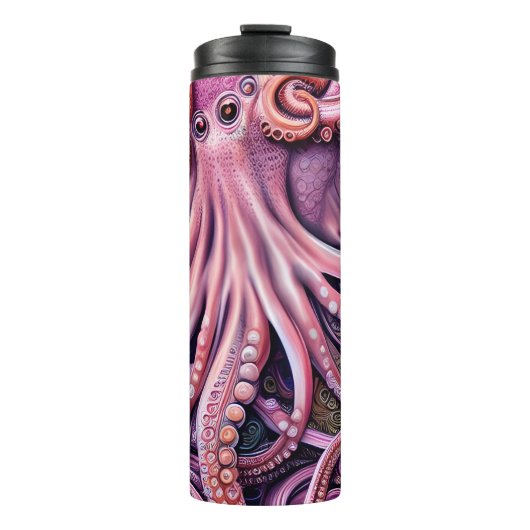 Roze Kraken Octopus Tentacles Thermosbeker (Voorkant)