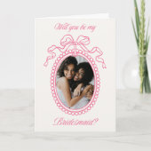 Roze  Kralen Lijst Bow Bruidsmeisje Voorstel (Voorkant)